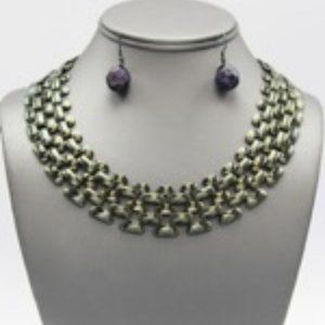 Metal Choker Necklace Set